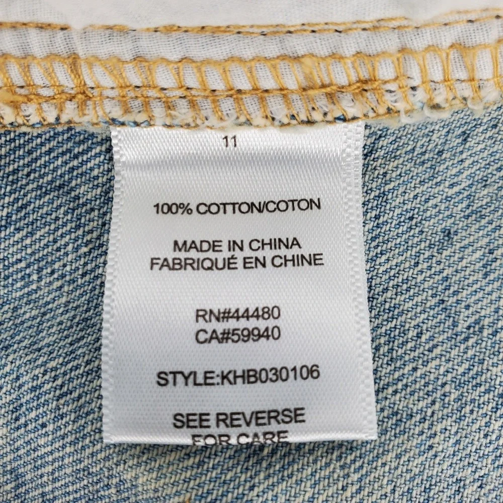 Tinseltown 100% Cotton Cargo Cut Off Denim Shorts Vintage Light Wash Mid Rise 11
